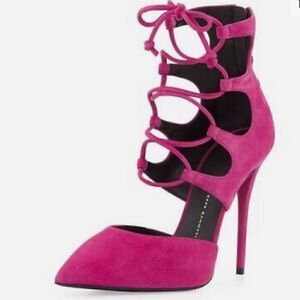 Giuseppe Zanotti Suede Point Tie Lace-Up Pump